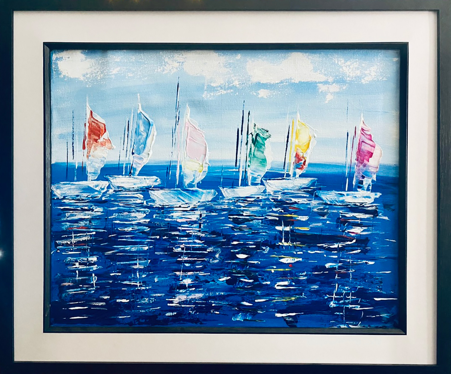 textured boats - framed